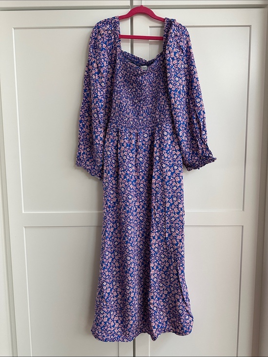 J. Crew Dresses & Skirts - J. Crew Purple Maxi Dress with Pink Floral Print